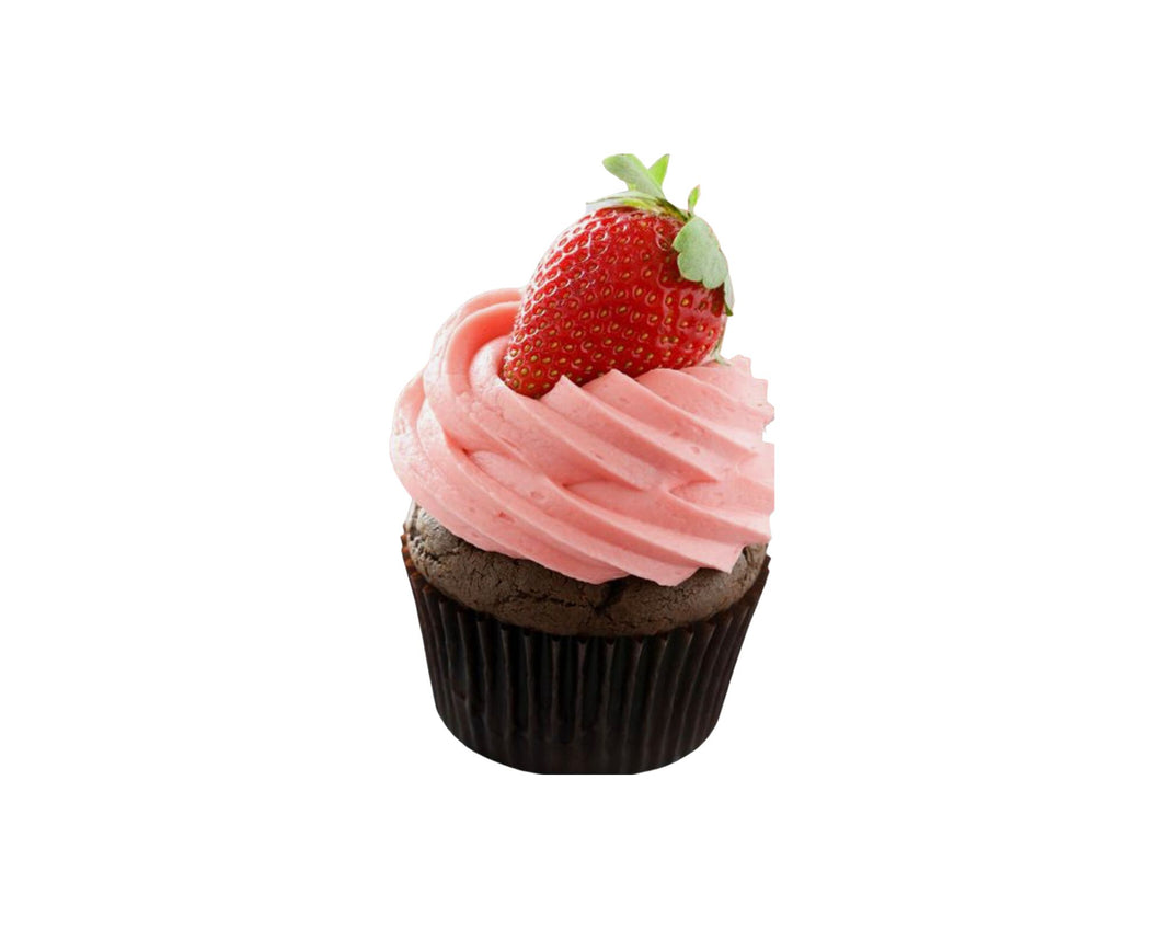 Chocolate and strawberry cupcake
